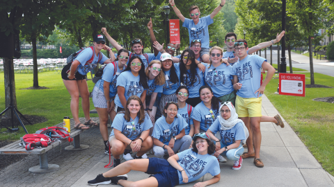 Student Orientation Leaders welcoming new students