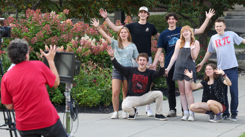 Students on camera
